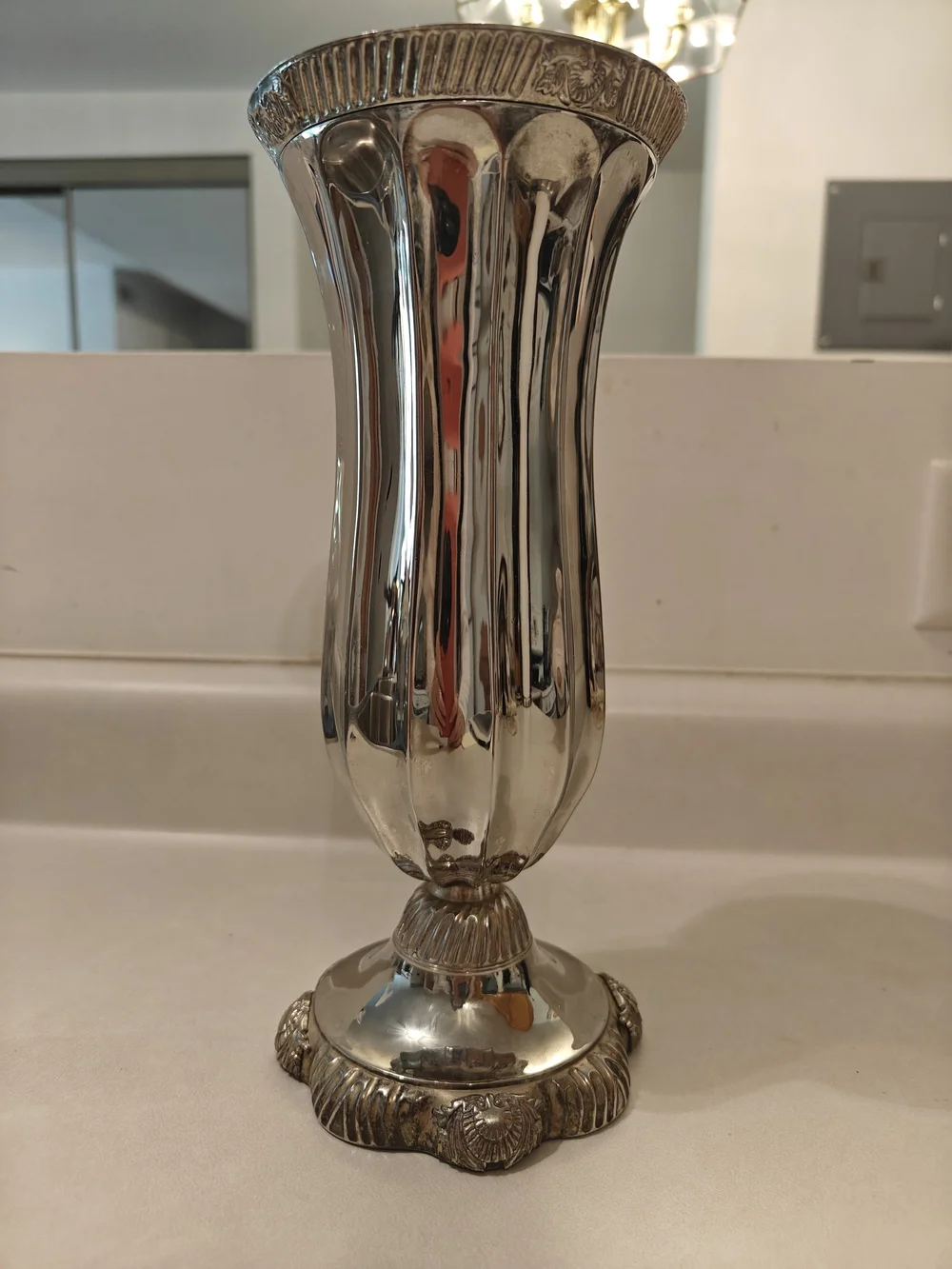 International Silver Company Silver Fluted Vase